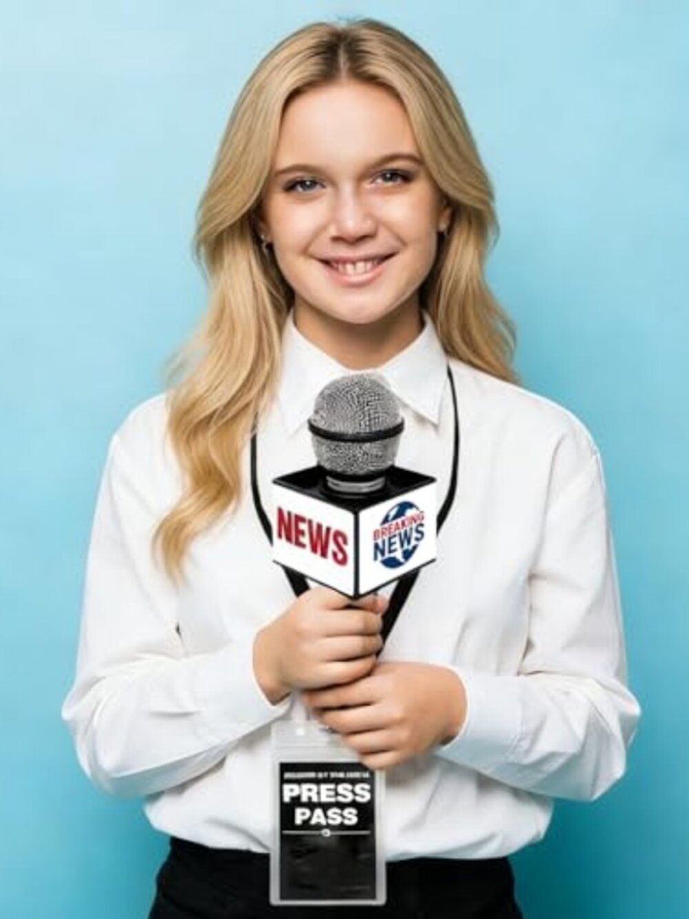 News Reporter Costume Accessories Set for Adults